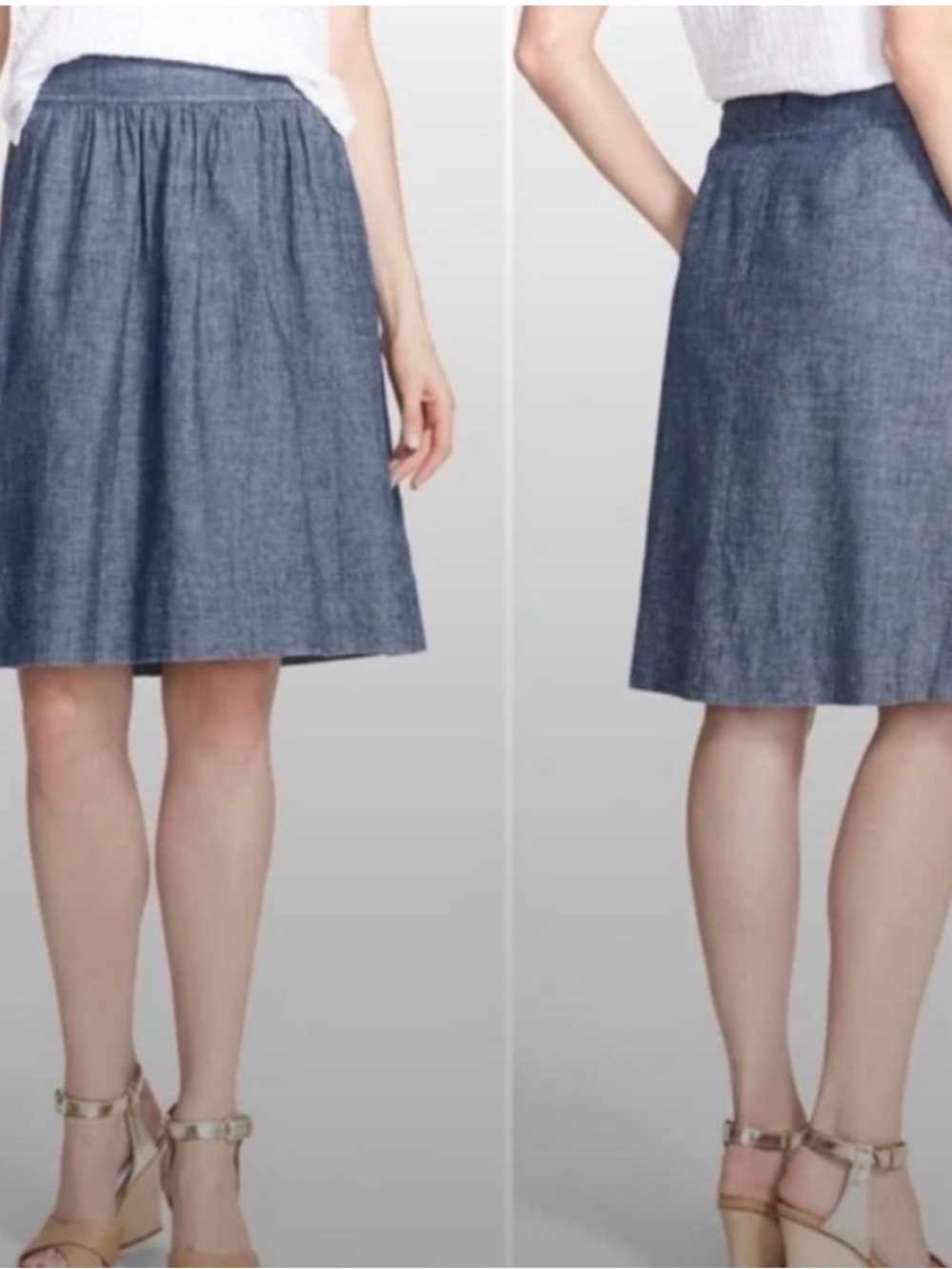 Eileen Fisher Chambray Skirt - organic cotton & hemp